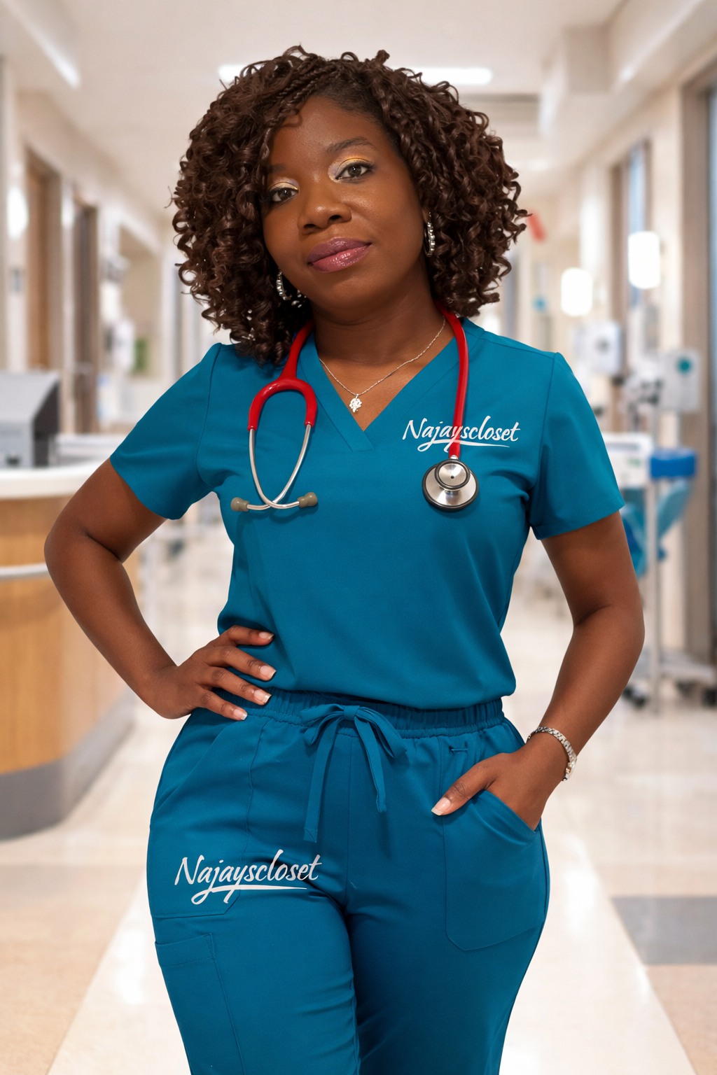 Caribbean Blue/ teal scrub set