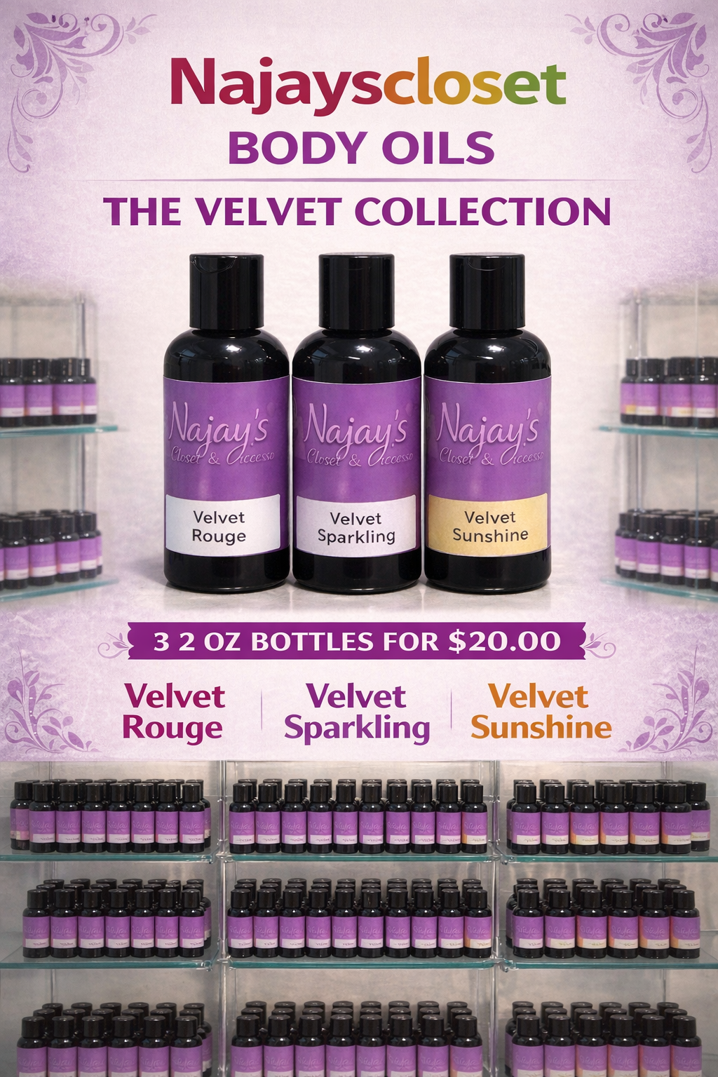 2 oz Body Oil Velvet Collection