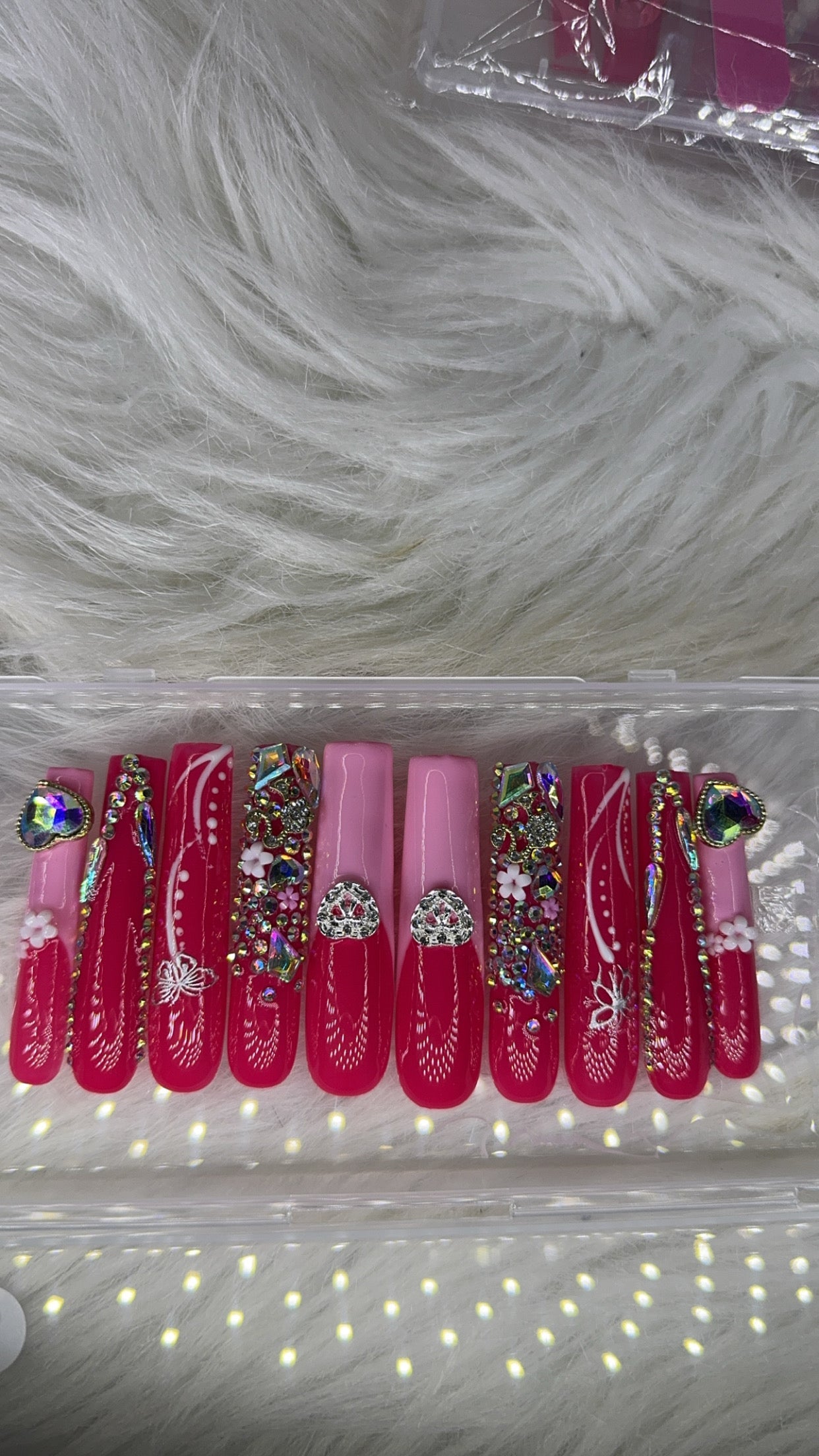 Pink nails acrylic press on nails