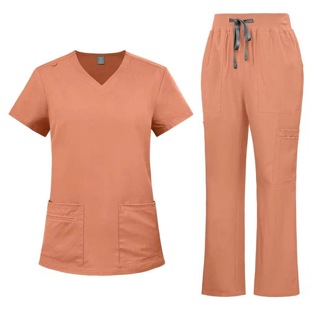 Slim fit, bow legged pants scrub uniform set