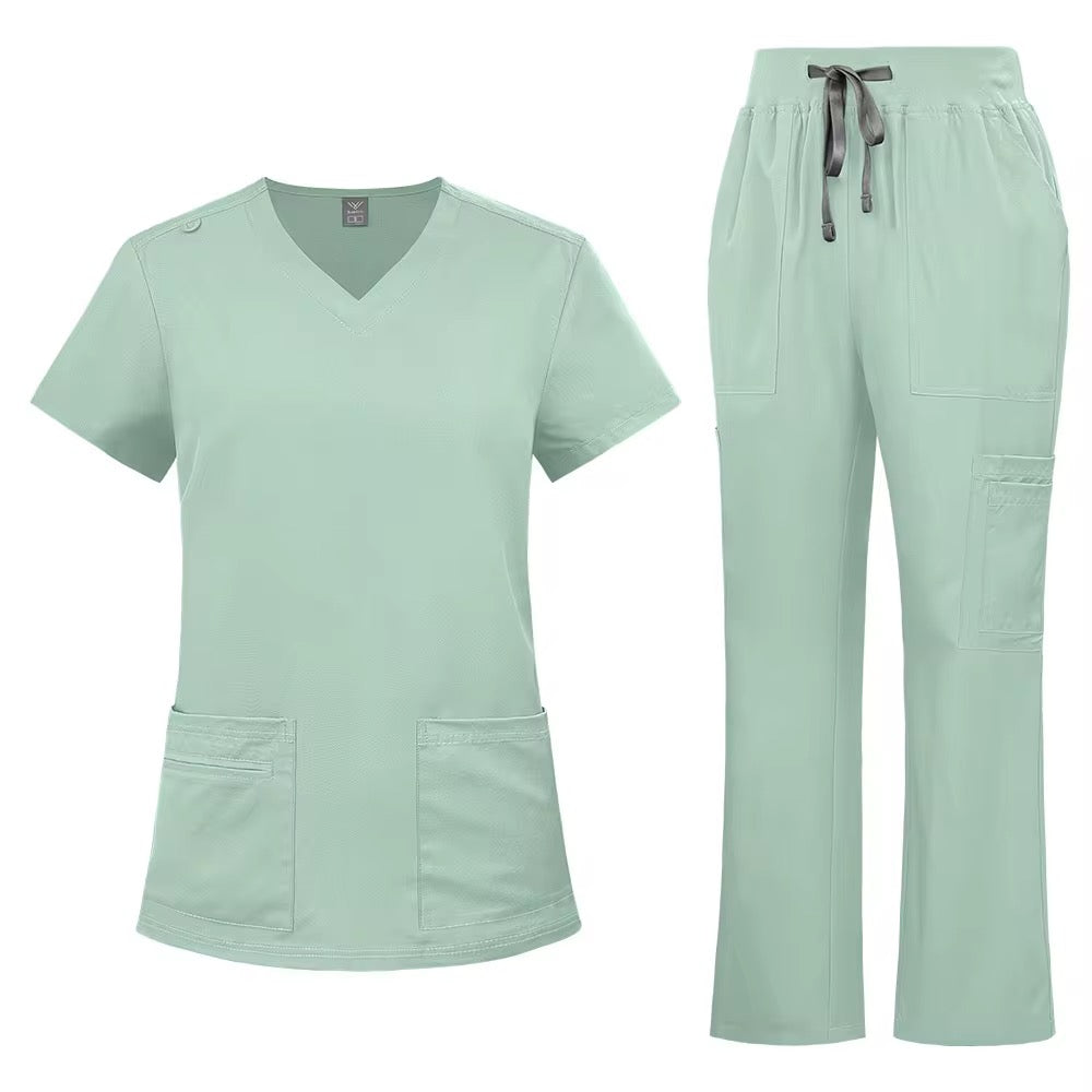 Slim fit, bow legged pants scrub uniform set